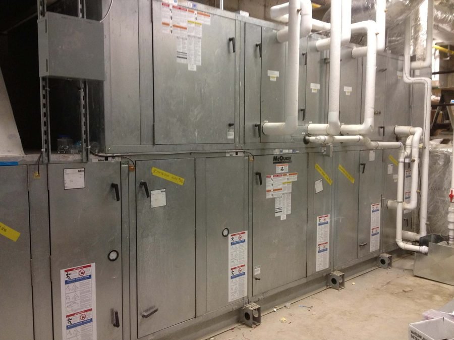 Rockhurst University DOAS unit in the mechanical room